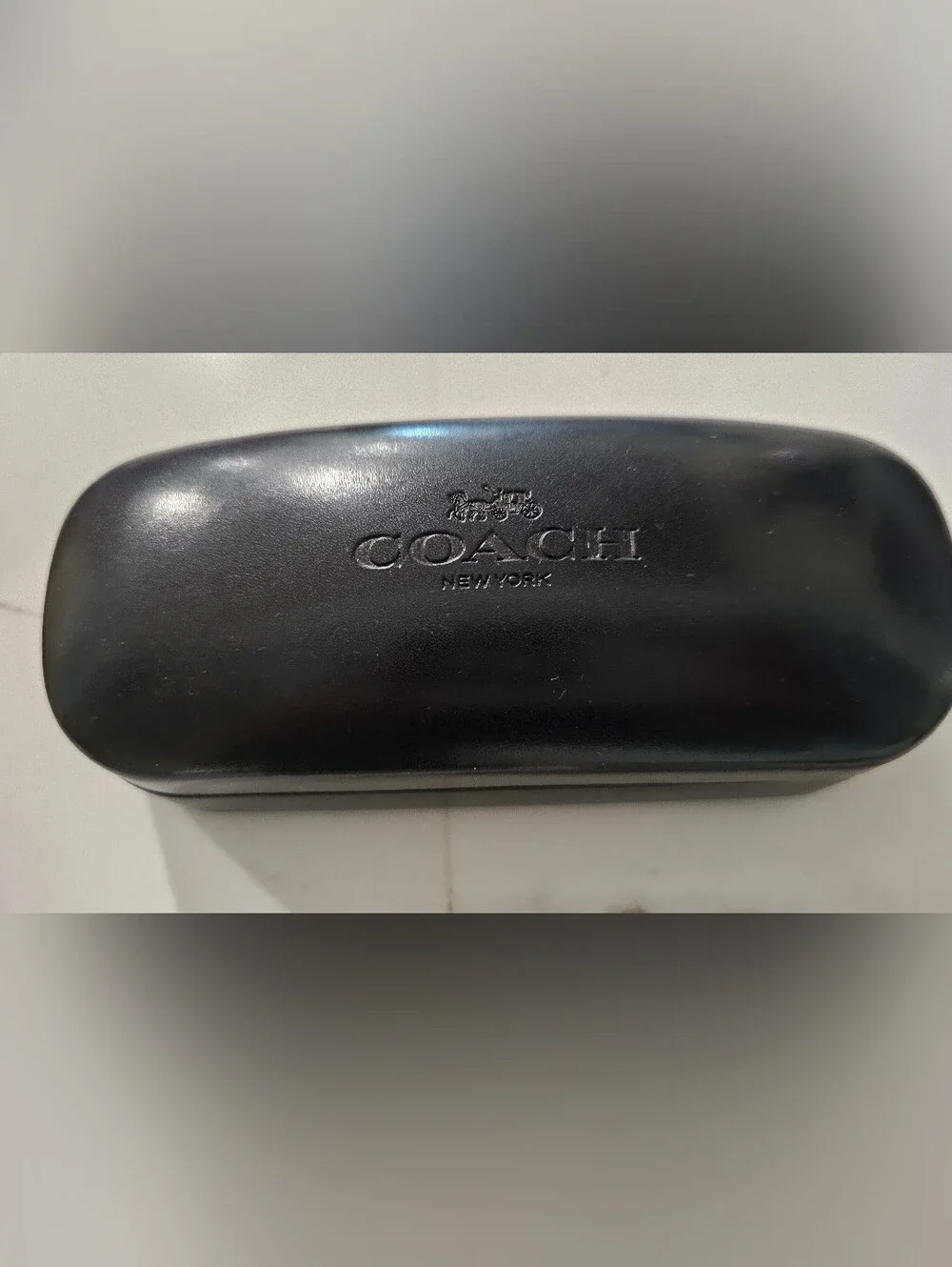 Coach New York Black Leather Logo Case